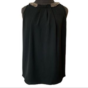SPARKLY BEADED Black sleeveless shirt SZ M